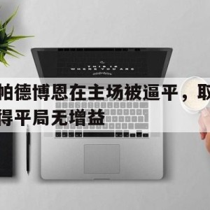 互动娱乐平台-帕德博恩在主场被逼平，取得平局无增益